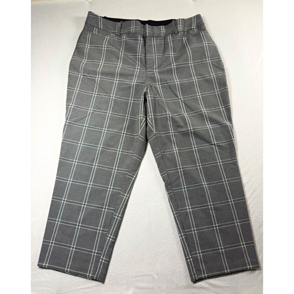 Ava & Viv Womens Dress Pants Plus Size 18W Gray Plaid 26 in Inseam 580